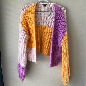 Wild Fable cropped color block cardigan chunky knit cardigan